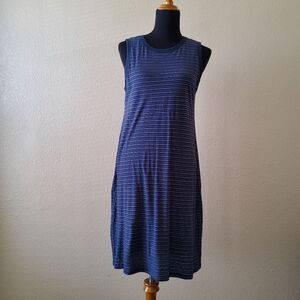 NWOT Michael Stars Striped Knit Casual Mini Dress Size M Navy Blue